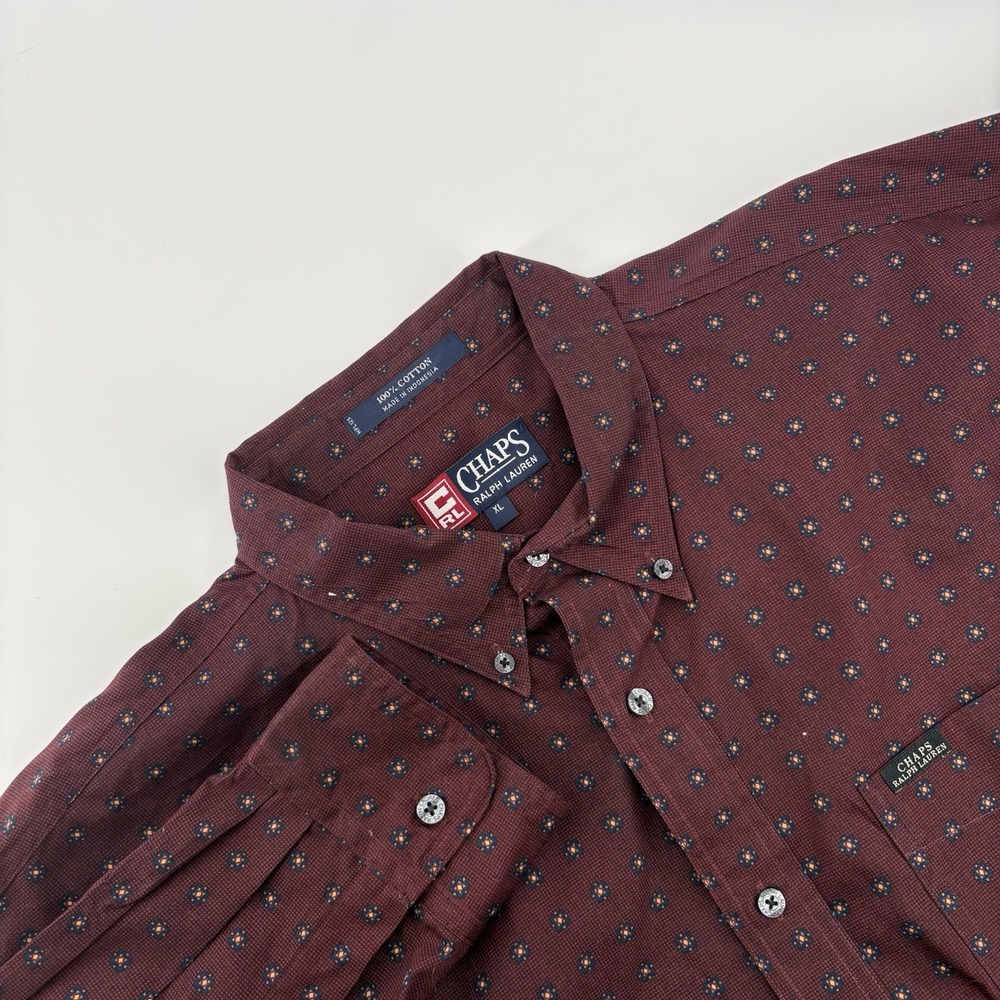 Vintage Chaps Ralph Lauren Shirt Mens‎ XLarge Collared Button Up Cotton